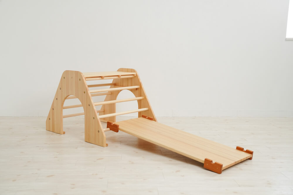 木製室内遊具登り台+滑り台