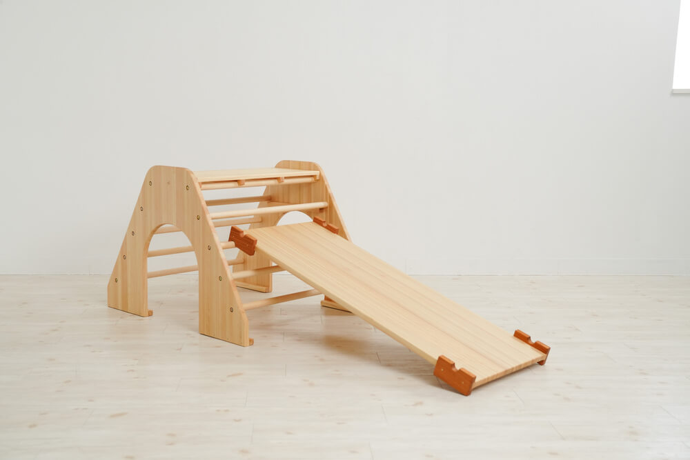木製室内遊具登り台+滑り台