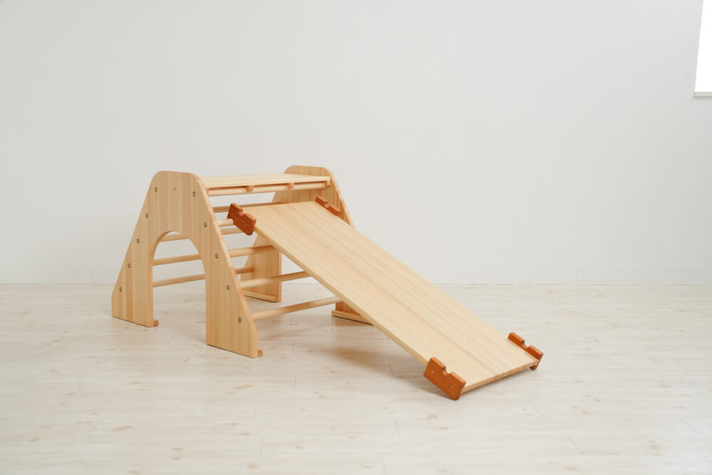 木製室内遊具登り台+滑り台