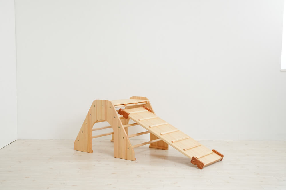 木製室内遊具登り台+滑り台